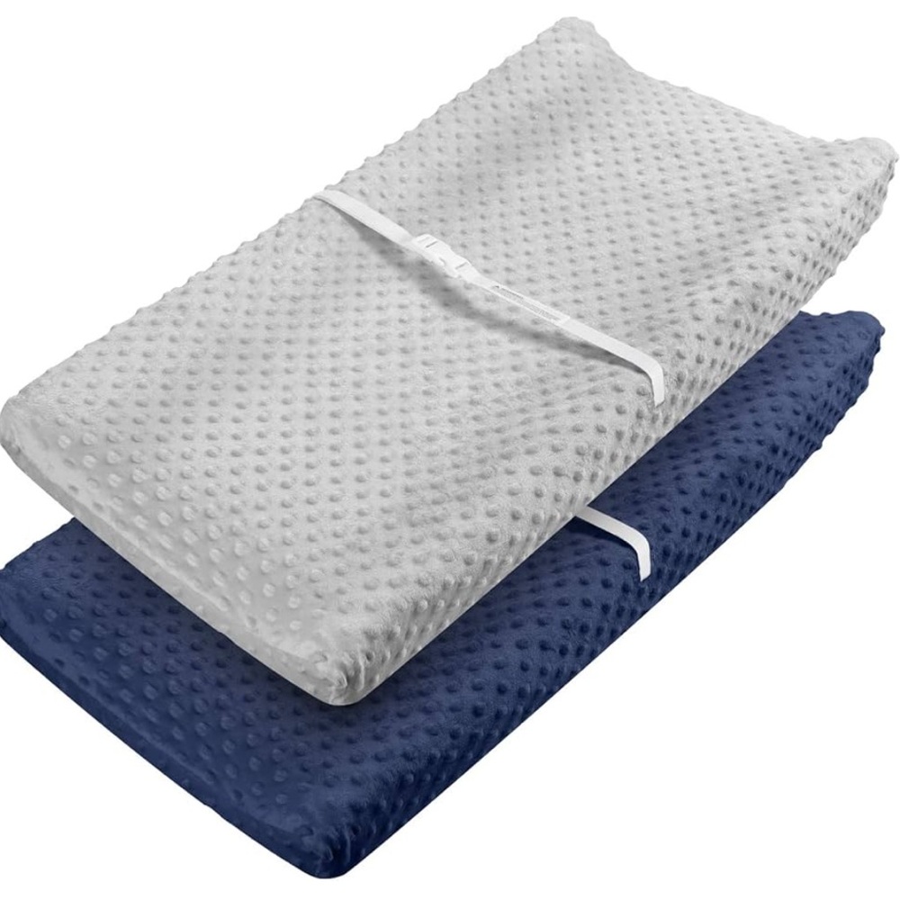 Navy and Grey changing pad covers